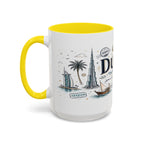 Dubai Coffee Mug | UAE Souvenir Travel Gift | Accent Color Ceramic 11oz 15oz