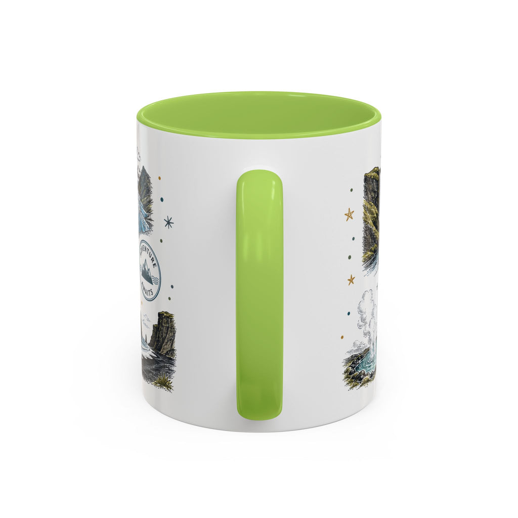 Iceland Ring Road Coffee Mug | Travel Destination Souvenir Gift | Accent Color Ceramic 11oz 15oz