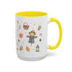 Thanksgiving Mug | Country Harvest Watercolor Gift | Pumpkin Scarecrow Accent Cup 11oz 15oz