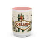 Orlando Coffee Mug | United States Travel Souvenir | Vintage Illustrated City Gift | 11 oz 15 oz Accent Mug