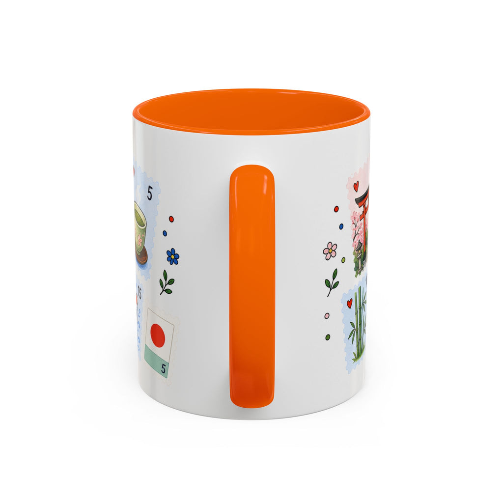 Kyoto Coffee Mug | Postage Stamp Collage Mug | Travel Souvenir Accent Cup 11oz 15oz