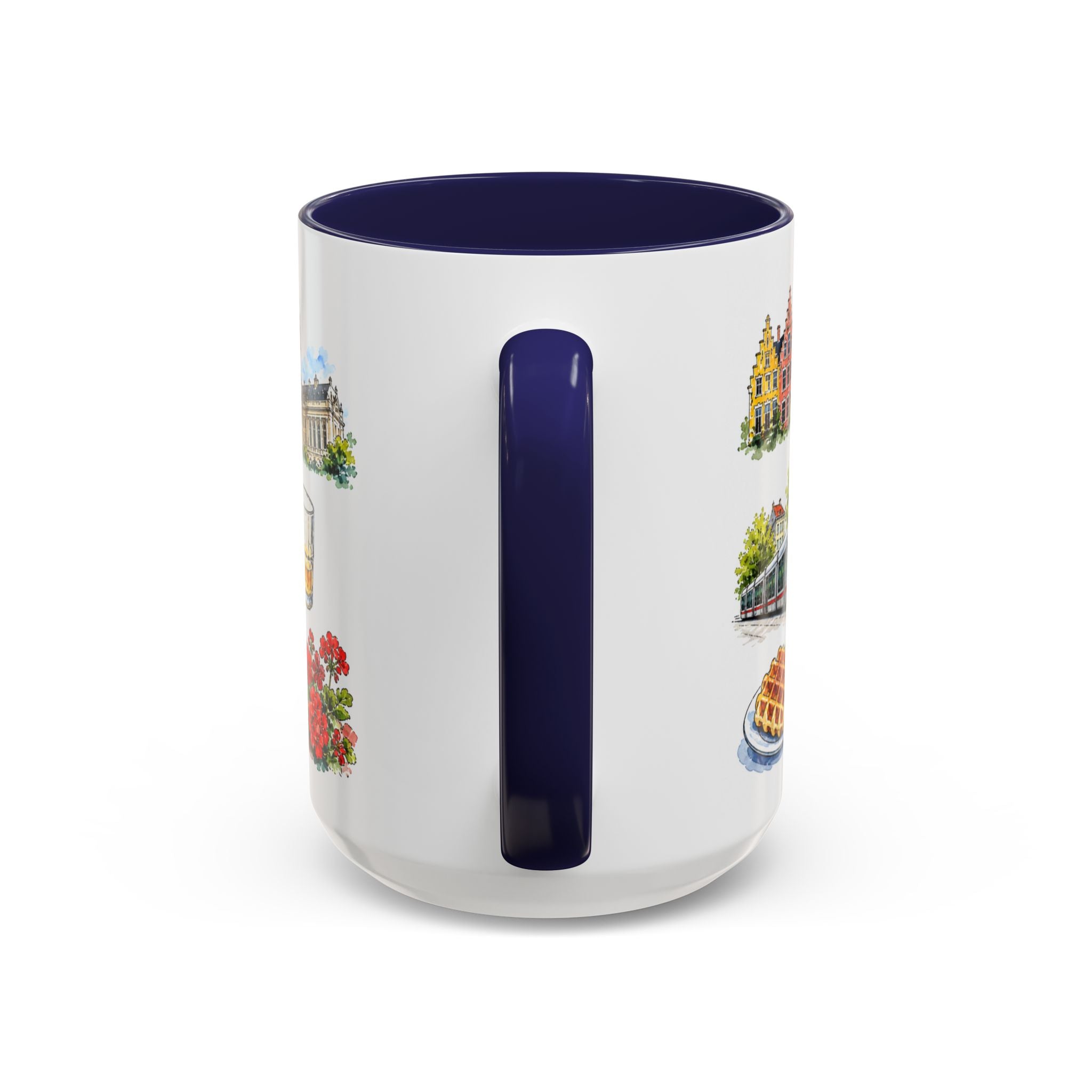 Lille Illustrated Travel Mug | City Souvenir Accent Coffee Mug | 11oz 15oz Ceramic Cup