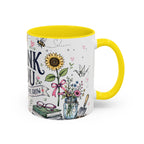 Thank You Teacher Coffee Mug | For Helping Me Grow Appreciation Gift | Accent Color Ceramic 11oz 15oz