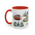 Kansas City Illustrated Travel Mug | City Souvenir Accent Coffee Mug | 11oz 15oz Ceramic Cup