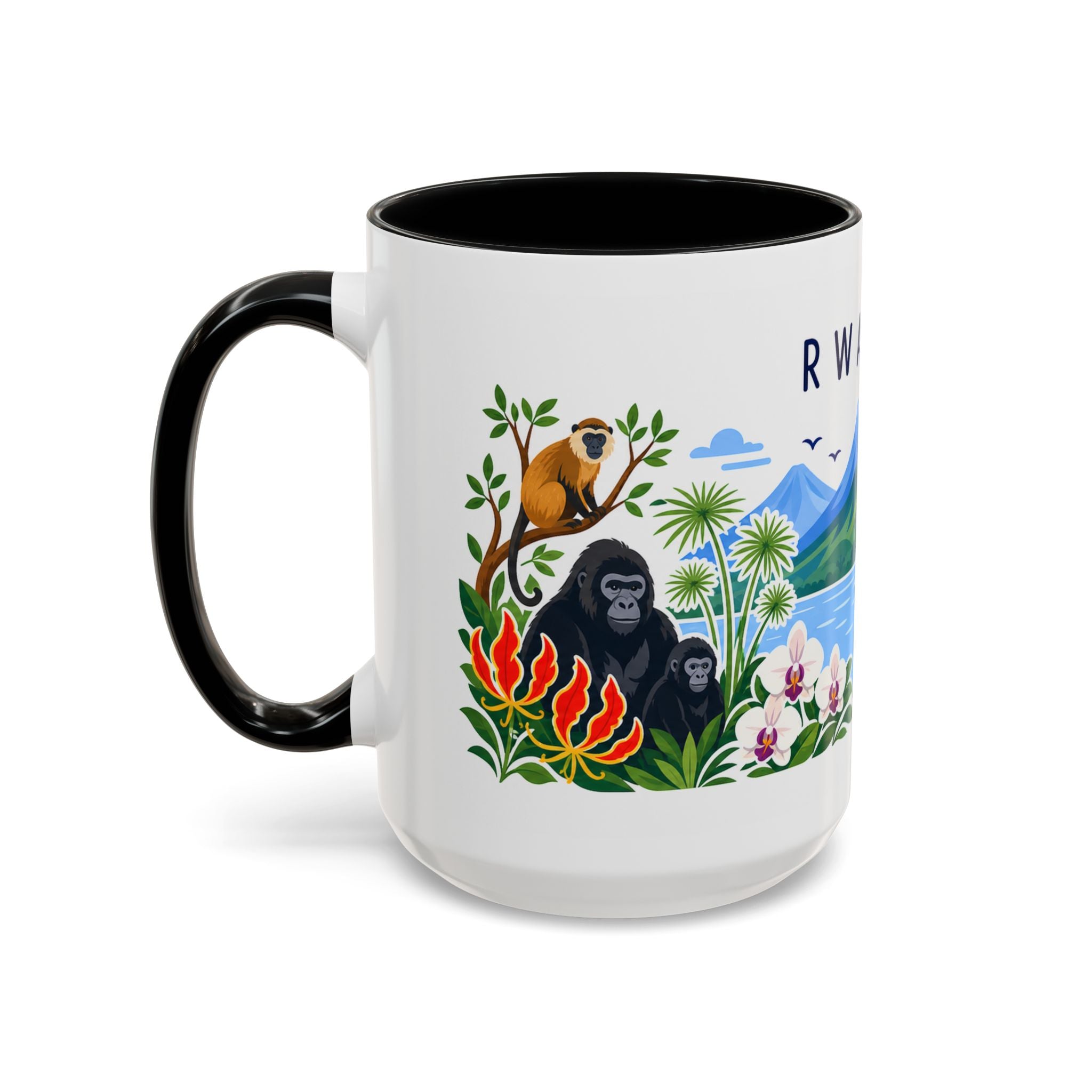 Rwanda Coffee Mug | Travel Souvenir Accent Mug | Country Gift Ceramic Cup 11oz 15oz