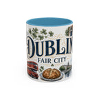 Dublin Coffee Mug | Ireland Travel Souvenir | Vintage Illustrated City Gift | 11 oz 15 oz Accent Mug