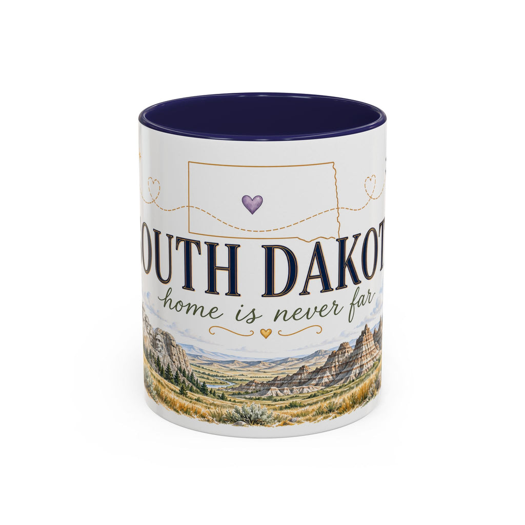 South Dakota State Map Mug | Botanical Accents, Homesick Gift (11oz or 15oz)
