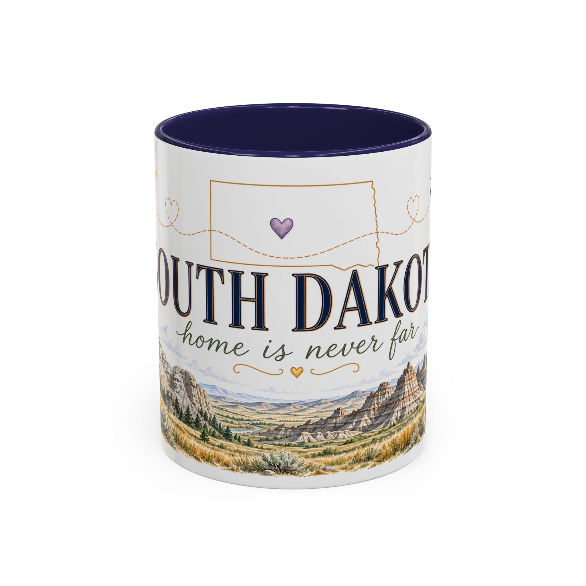 South Dakota State Map Mug | Botanical Accents, Homesick Gift (11oz or 15oz)