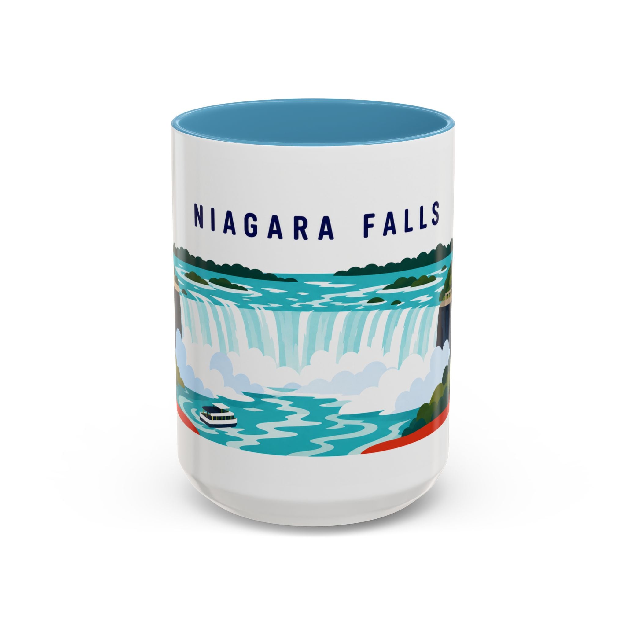 Niagara Falls Coffee Mug | Travel Destination Souvenir Gift | Accent Color Ceramic 11oz 15oz