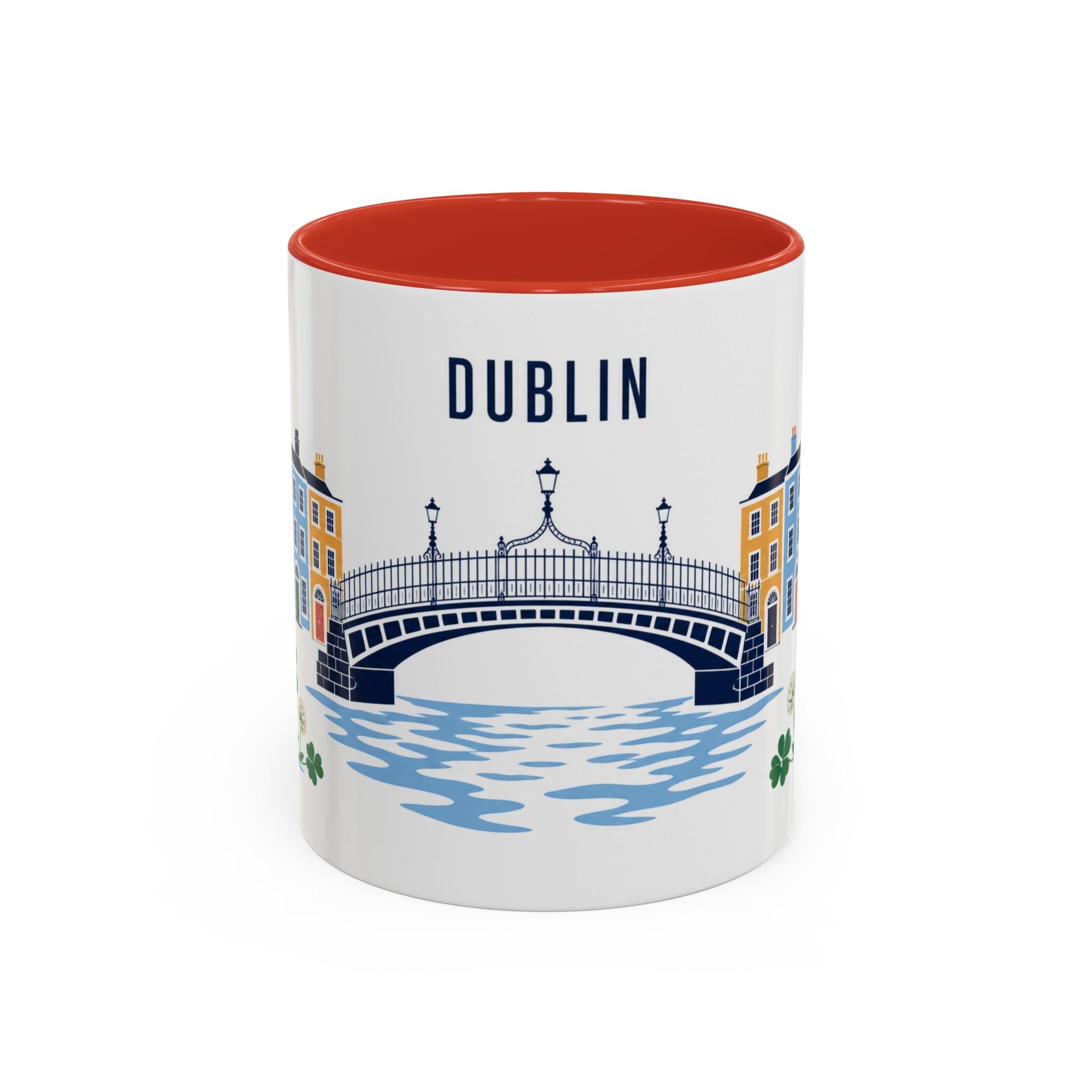 Dublin Coffee Mug | Ireland Travel Souvenir | Porcelain Decal City Gift | 11oz 15oz Accent Mug