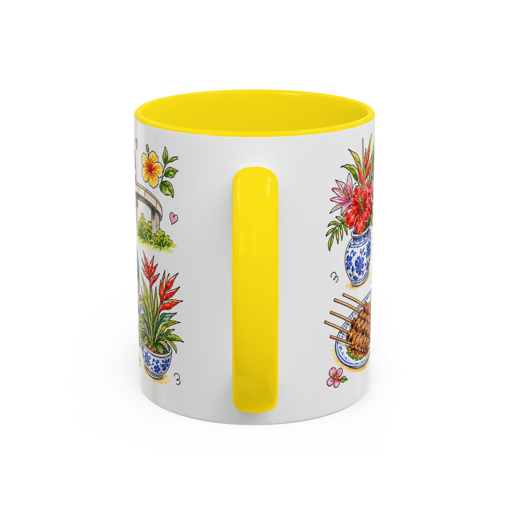 Kuala Lumpur Illustrated Travel Mug | City Souvenir Accent Coffee Mug | 11oz 15oz Ceramic Cup