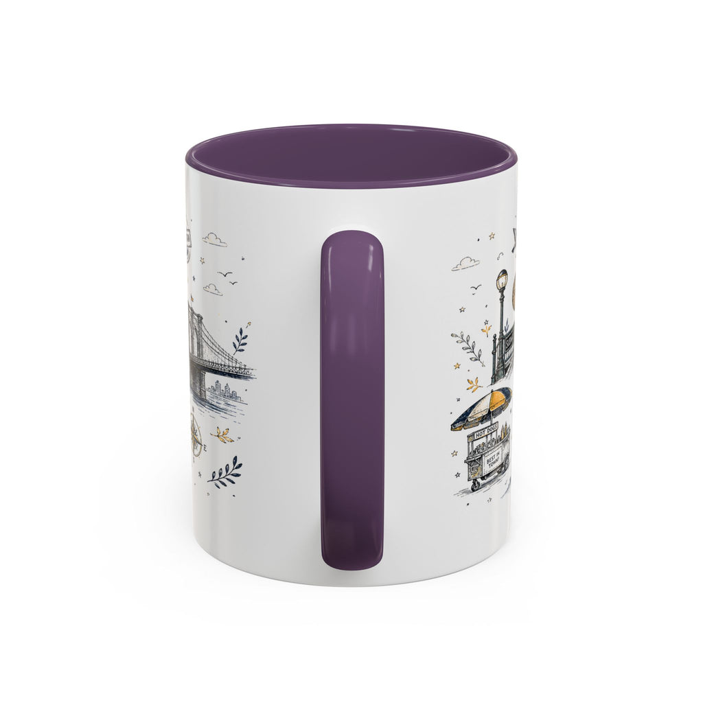 New York City Coffee Mug | New York Souvenir Travel Gift | Accent Color Ceramic 11oz 15oz