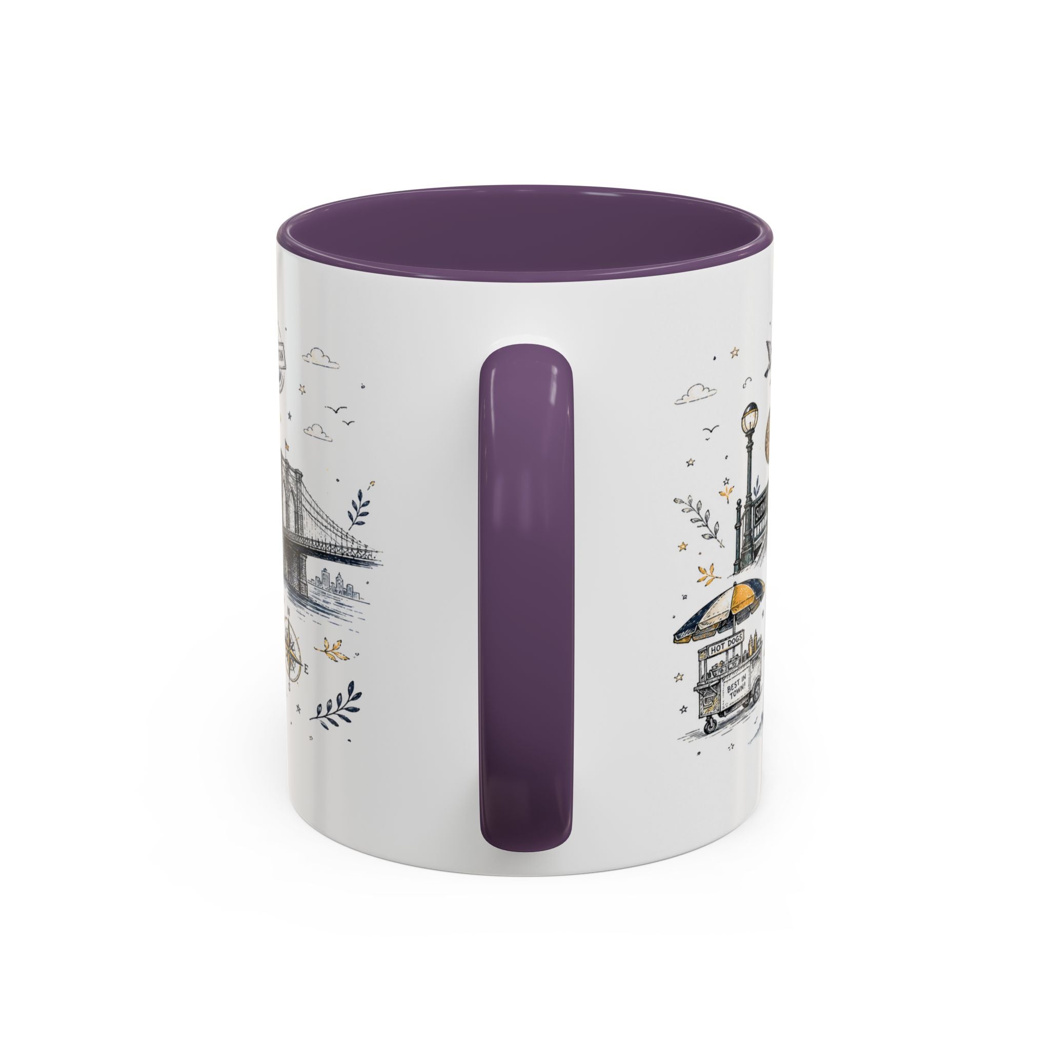 New York City Coffee Mug | New York Souvenir Travel Gift | Accent Color Ceramic 11oz 15oz