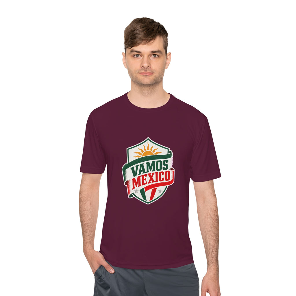 Vamos Mexico Soccer Fan Tee, Moisture Wicking Sport Shirt