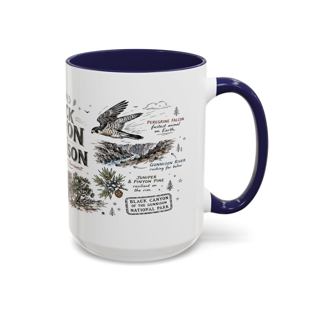 Black Canyon of the Gunnison National Park Coffee Mug | Colorado Deep Canyon Hiking Gift | Accent Color Ceramic 11oz 15oz