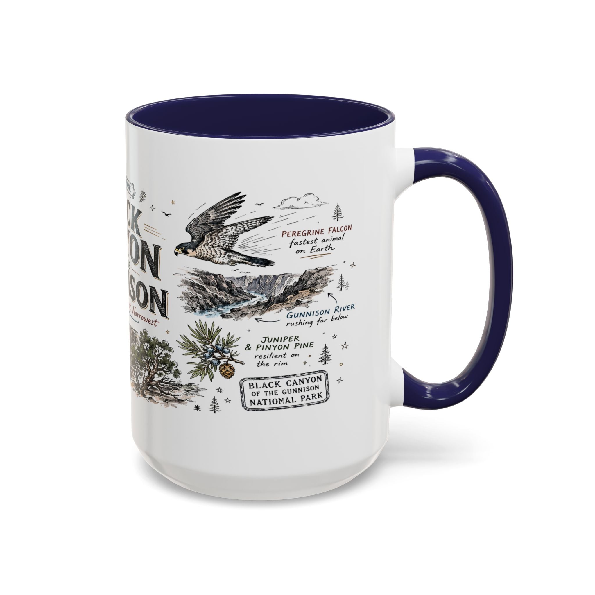 Black Canyon of the Gunnison National Park Coffee Mug | Colorado Deep Canyon Hiking Gift | Accent Color Ceramic 11oz 15oz