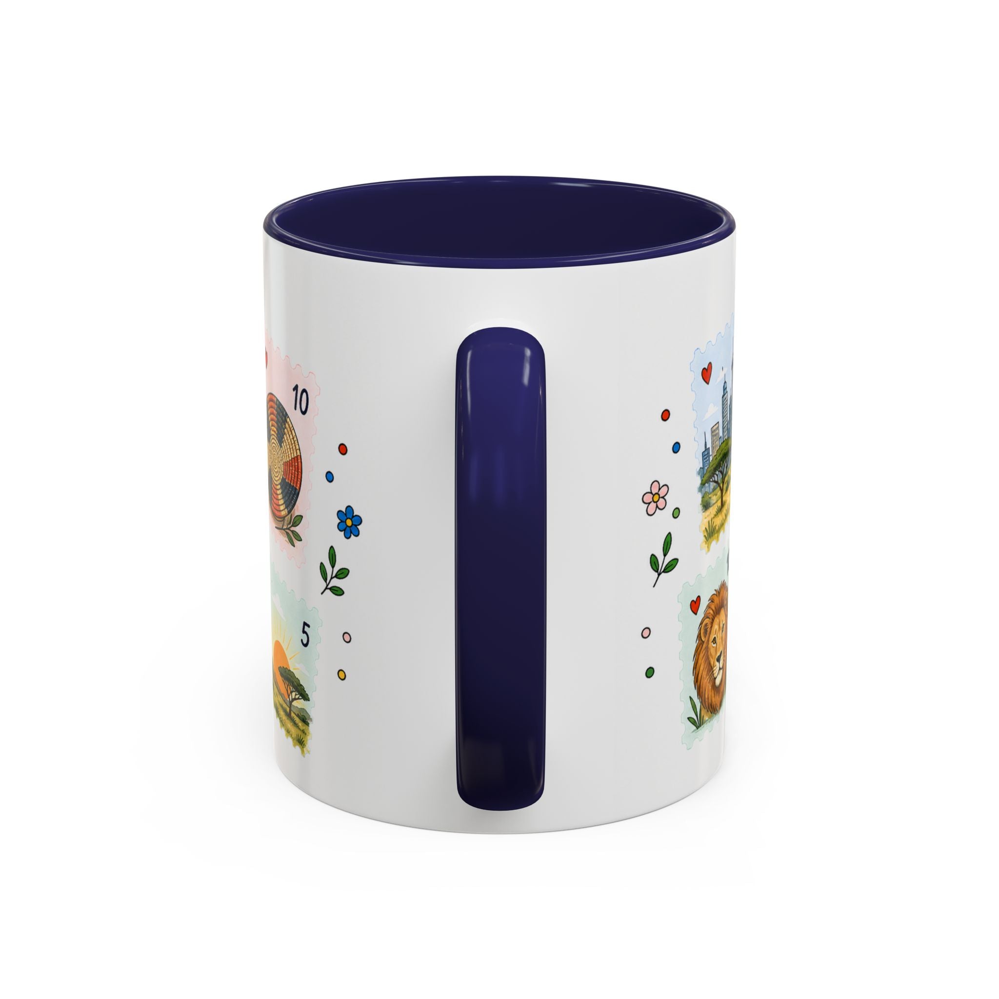 Nairobi Coffee Mug | Postage Stamp Collage Mug | Travel Souvenir Accent Cup 11oz 15oz