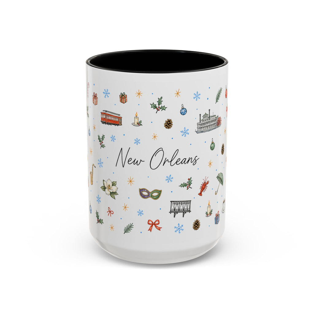 New Orleans Christmas Mug | Watercolor City Souvenir, Travel Gift (11oz/15oz)