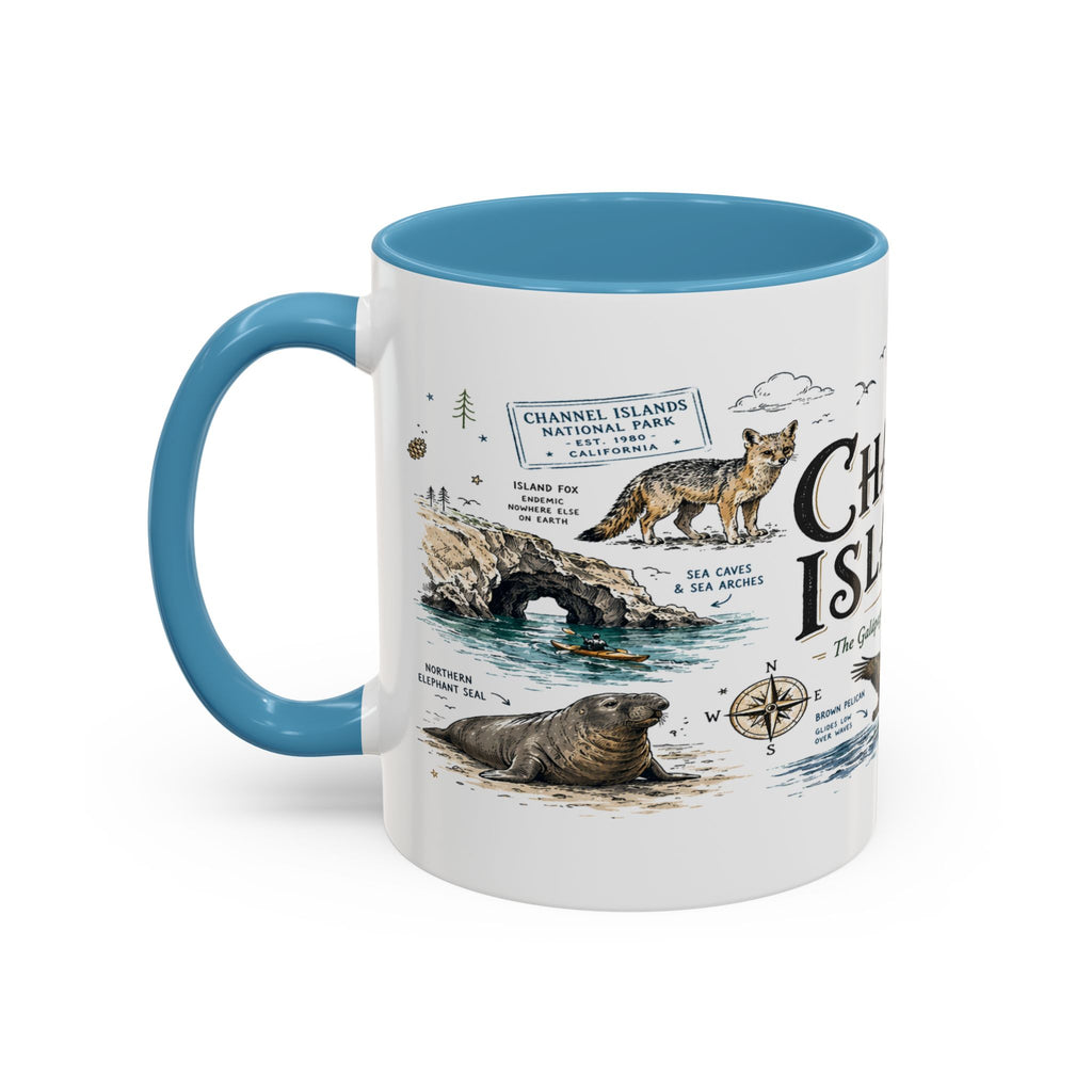 Channel Islands National Park Coffee Mug | California Island Wildlife Marine Gift | Accent Color Ceramic 11oz 15oz