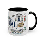 Shanghai Coffee Mug | China Souvenir Travel Gift | Accent Color Ceramic 11oz 15oz