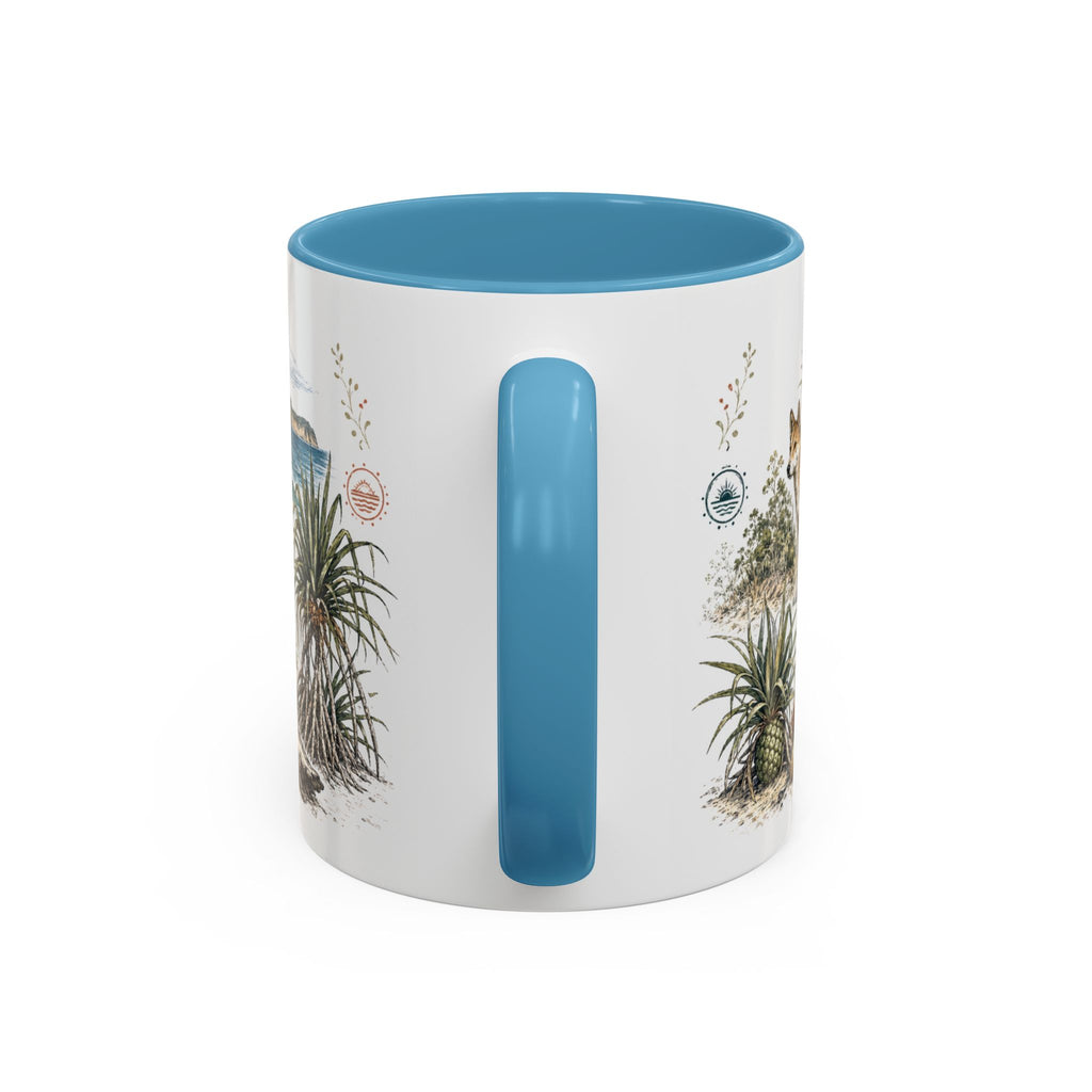K'gari Mug, Australia Travel Souvenir, Bucket List Gift, Accent Ceramic Coffee Mug 11oz 15oz