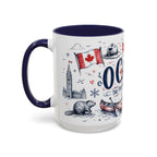 O Canada True North Coffee Mug | Canadian Pride Gift | Accent Color Ceramic 11oz 15oz