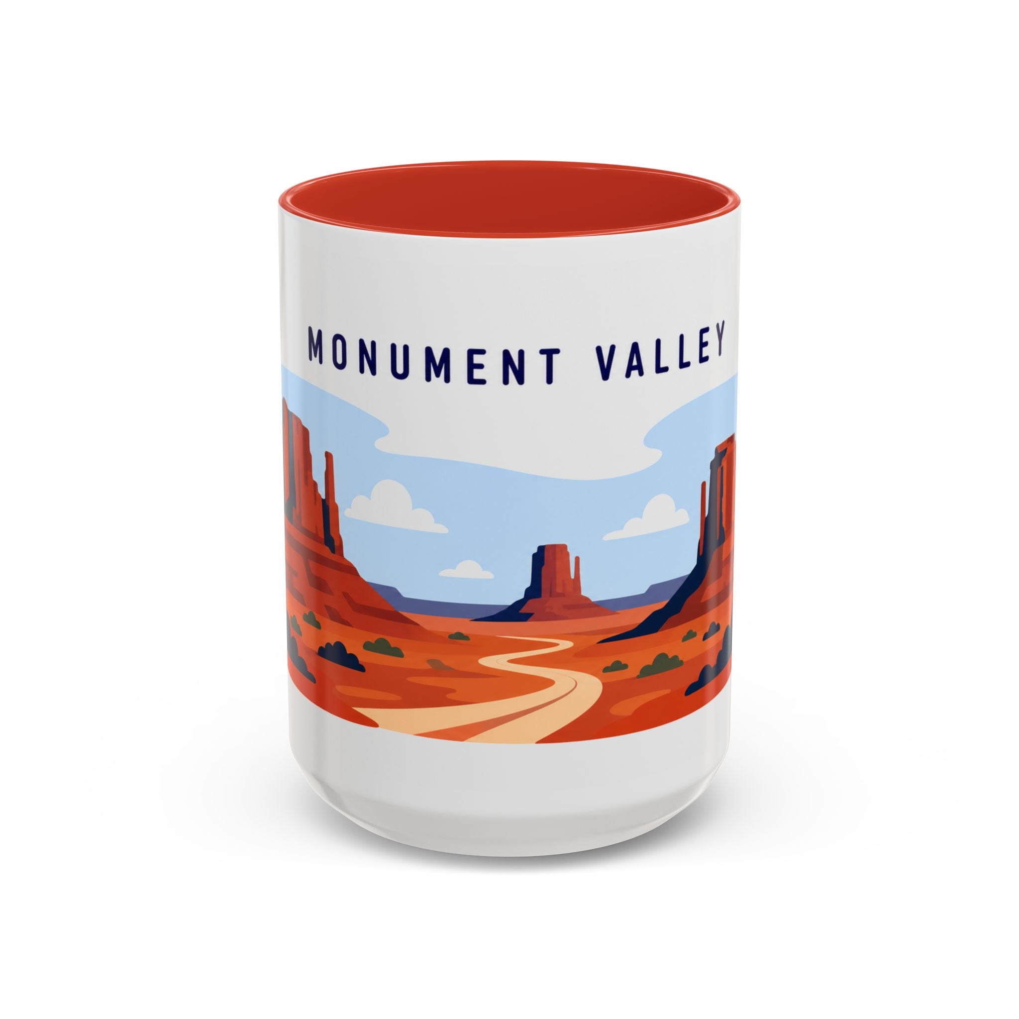 Monument Valley Coffee Mug | Travel Destination Souvenir Gift | Accent Color Ceramic 11oz 15oz