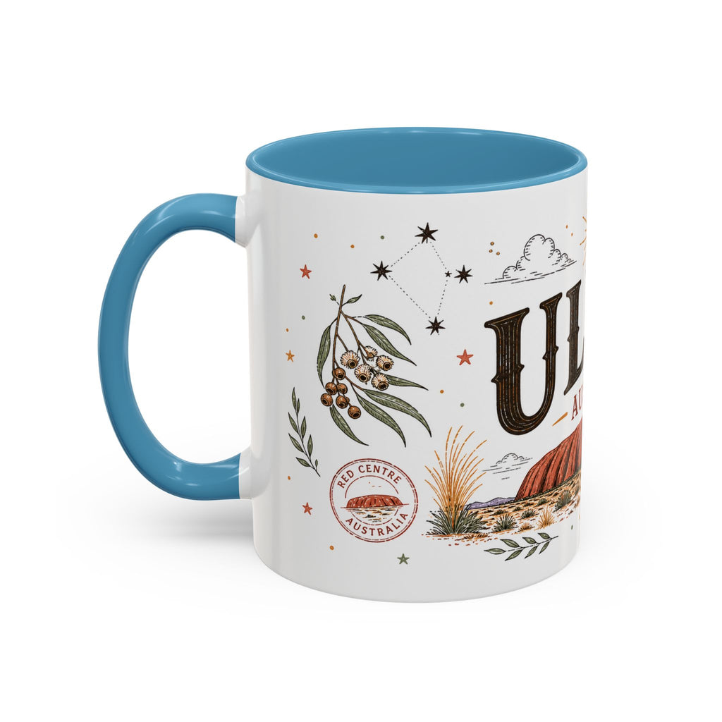 Uluru Coffee Mug | Travel Destination Souvenir Gift | Accent Color Ceramic 11oz 15oz