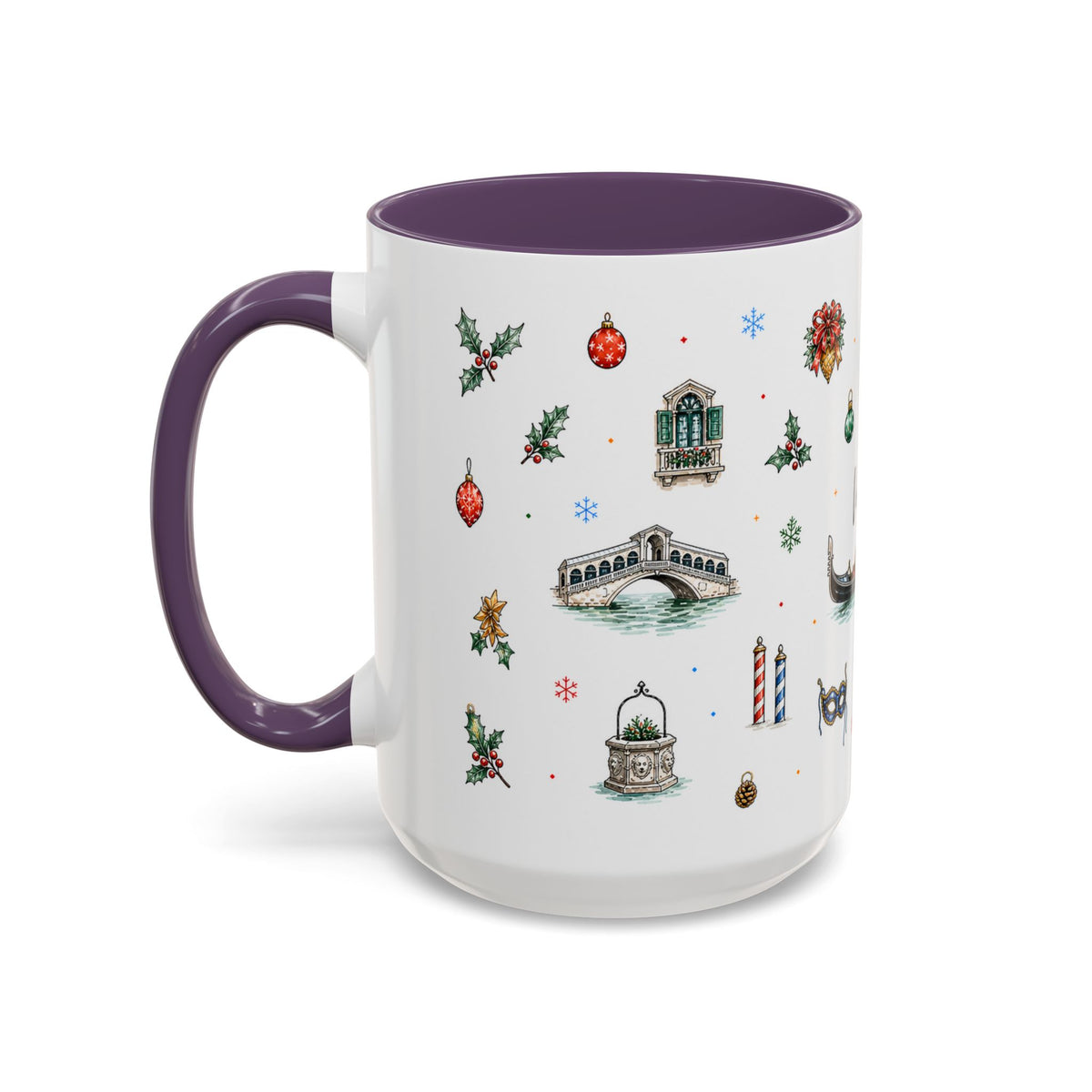 Venice Christmas Mug | Watercolor City Souvenir, Travel Memory Cup