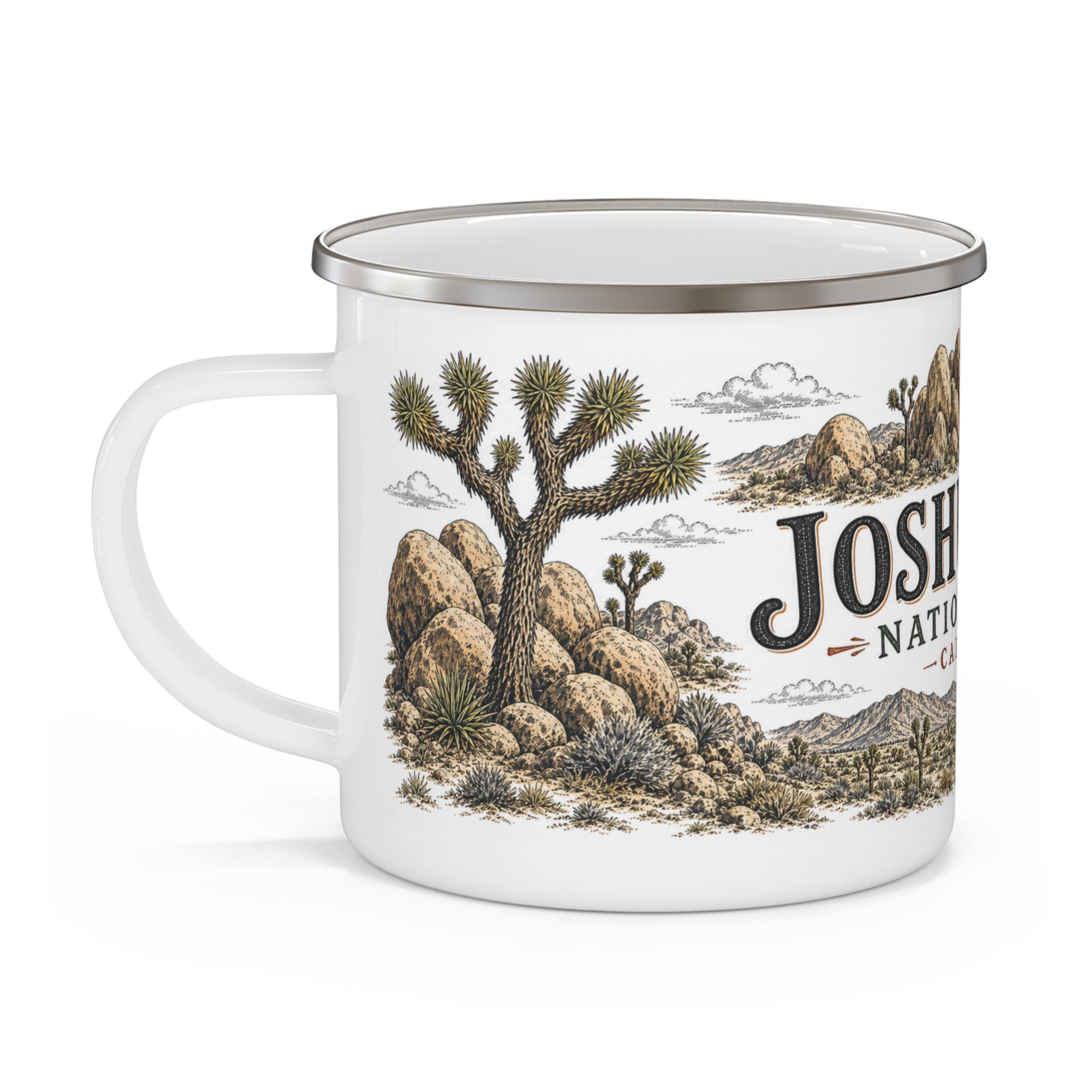 Joshua Tree National Park Vintage Enamel Camping Mug | 12oz National Park Hiking Gift