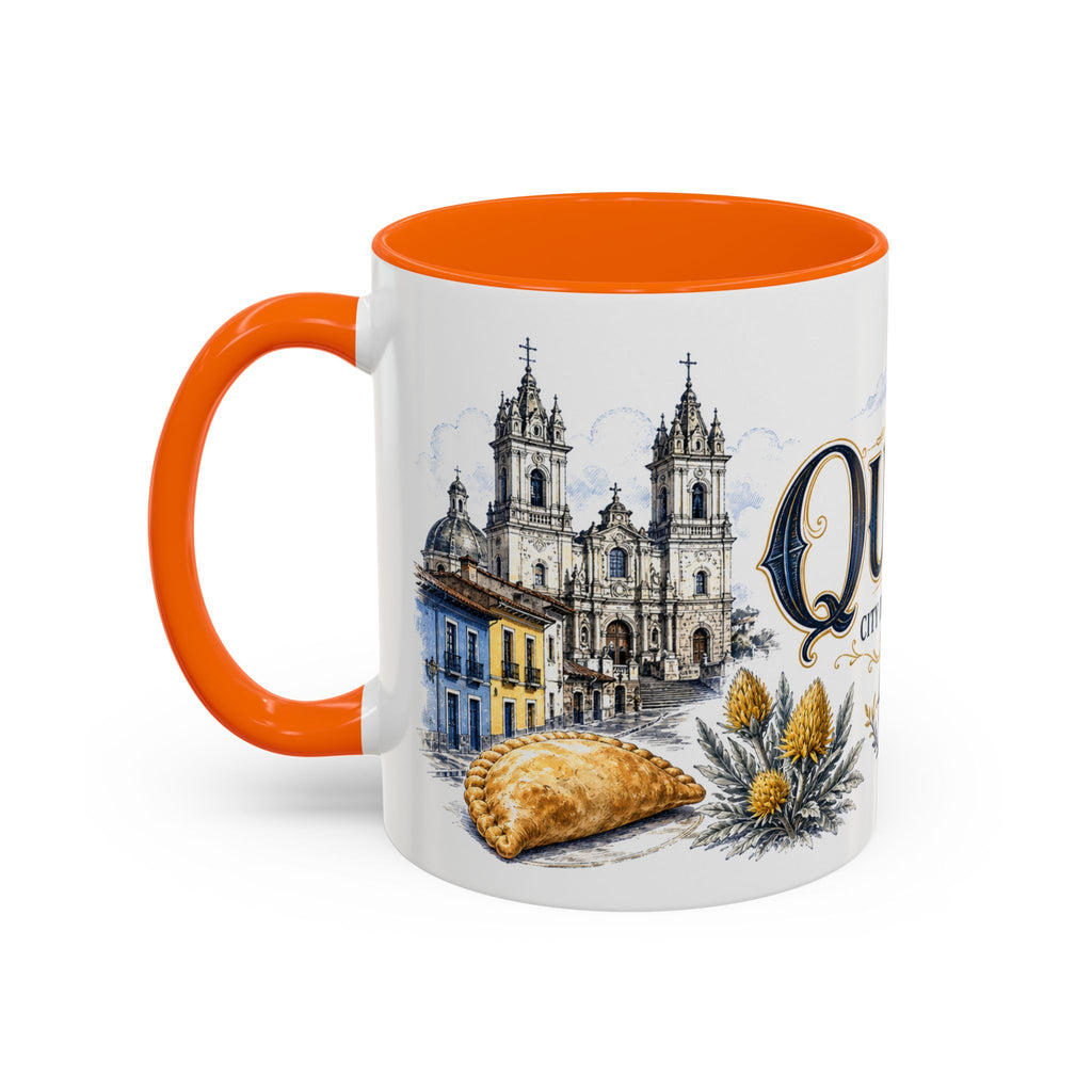 Quito Coffee Mug | Ecuador Travel Souvenir | Vintage Illustrated City Gift | 11 oz 15 oz Accent Mug