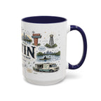 Austin Coffee Mug | Texas Souvenir City Gift | Accent Color Ceramic 11oz 15oz