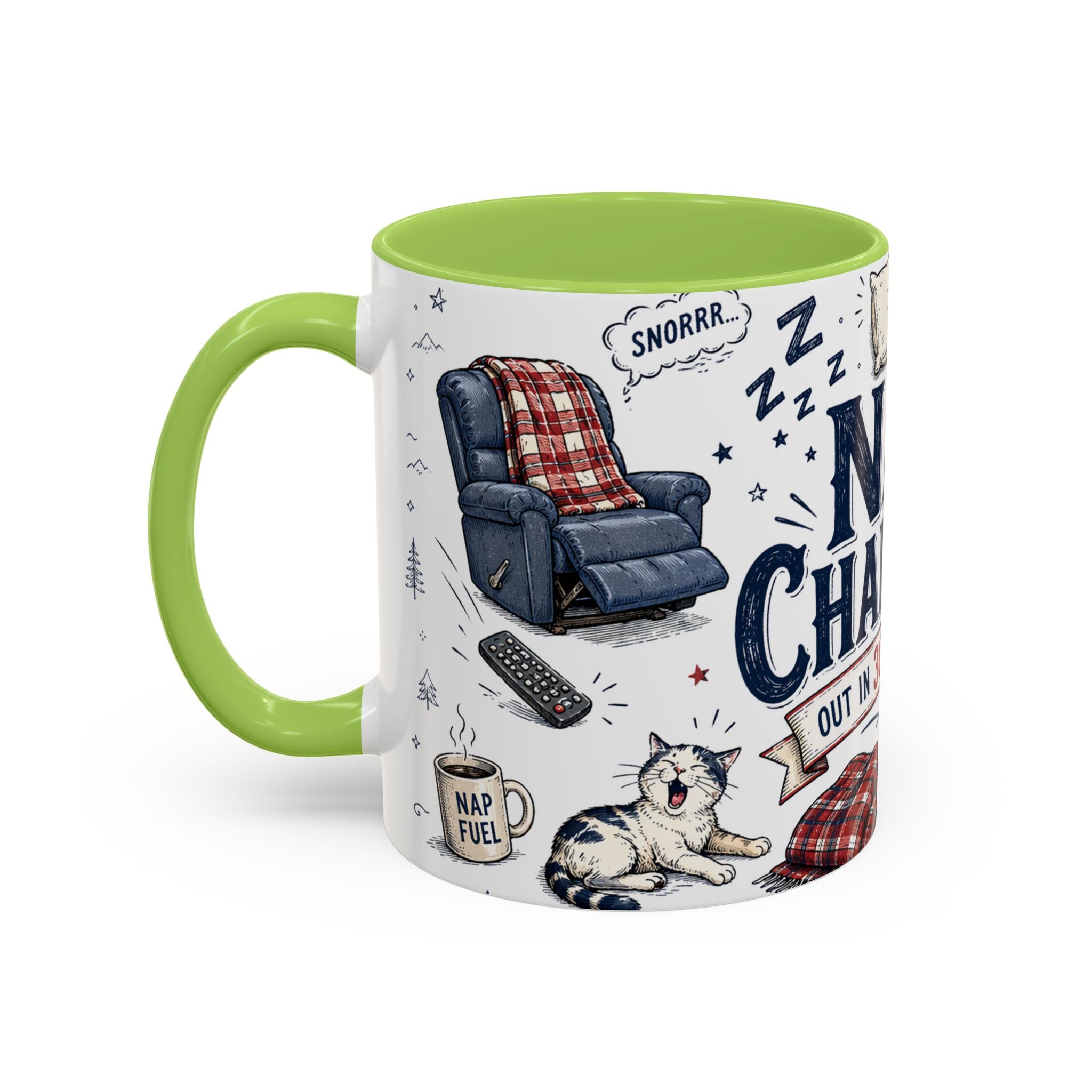 Nap Champion Coffee Mug | Father's Day Gift for Dad | Accent Color Ceramic 11oz 15oz