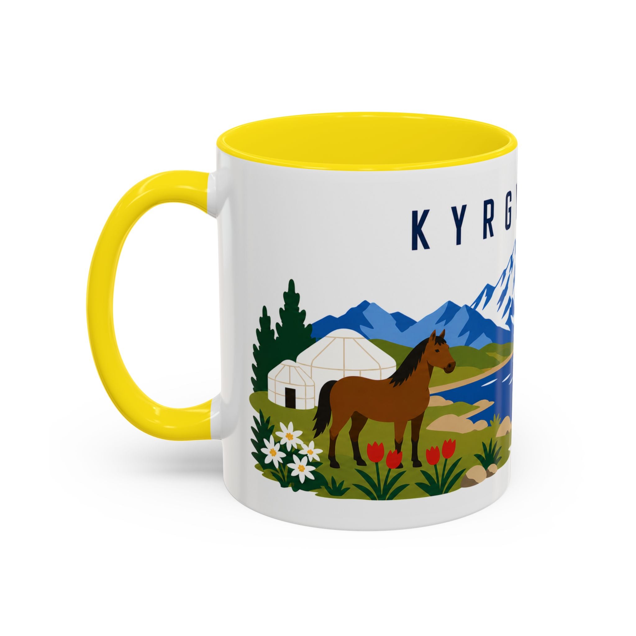 Kyrgyzstan Coffee Mug | Travel Souvenir Accent Mug | Country Gift Ceramic Cup 11oz 15oz