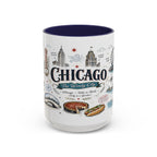 Chicago Coffee Mug | Illinois Souvenir City Gift | Accent Color Ceramic 11oz 15oz