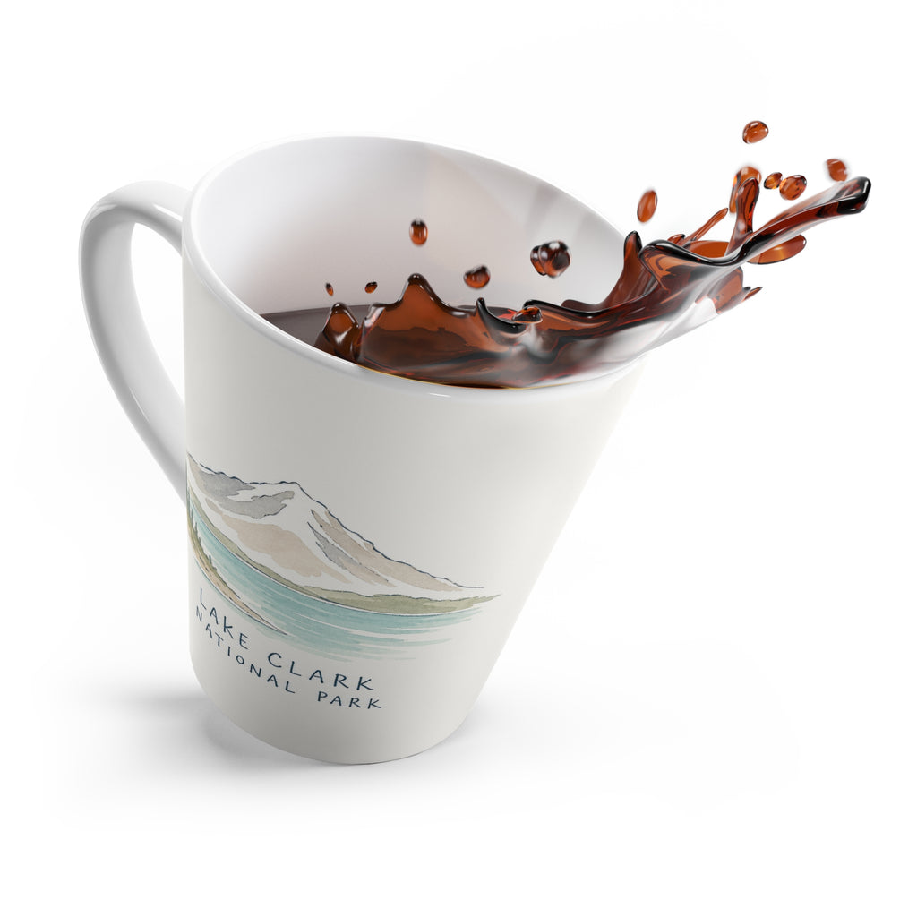 Lake Clark National Park Latte Mug | Pastel Watercolor Nature Coffee Cup | 12 oz Travel Souvenir Gift