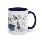 Crater Lake National Park Coffee Mug | Oregon Volcano Blue Lake Hiking Gift | Accent Color Ceramic 11oz 15oz