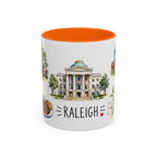 Raleigh Illustrated Travel Mug | City Souvenir Accent Coffee Mug | 11oz 15oz Ceramic Cup