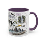 Olympic Coffee Mug | National Park Hiking Rainforest Gift | Accent Color Ceramic 11oz 15oz