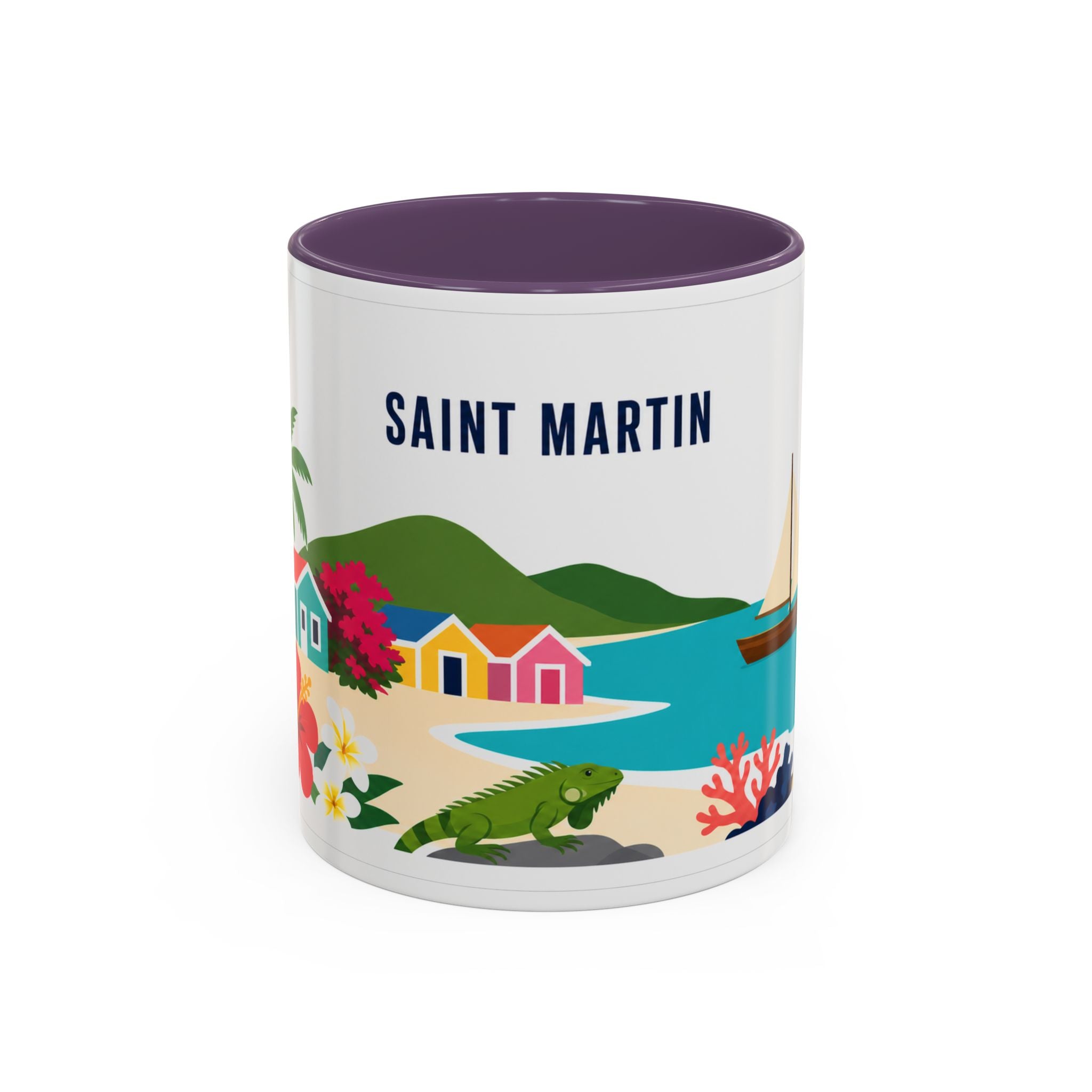 Saint Martin Coffee Mug | Travel Souvenir Accent Mug | Country Gift Ceramic Cup 11oz 15oz