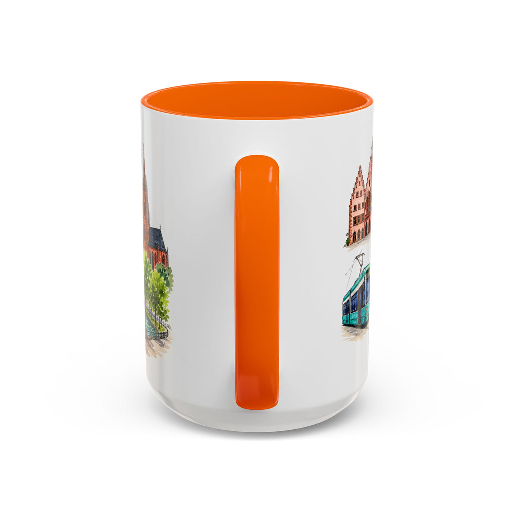 Frankfurt Illustrated Travel Mug | City Souvenir Accent Coffee Mug | 11oz 15oz Ceramic Cup