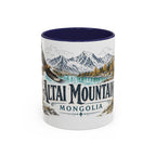 Altai Mountains Mug, Mongolia Travel Souvenir, Bucket List Gift, Accent Ceramic Coffee Mug 11oz 15oz