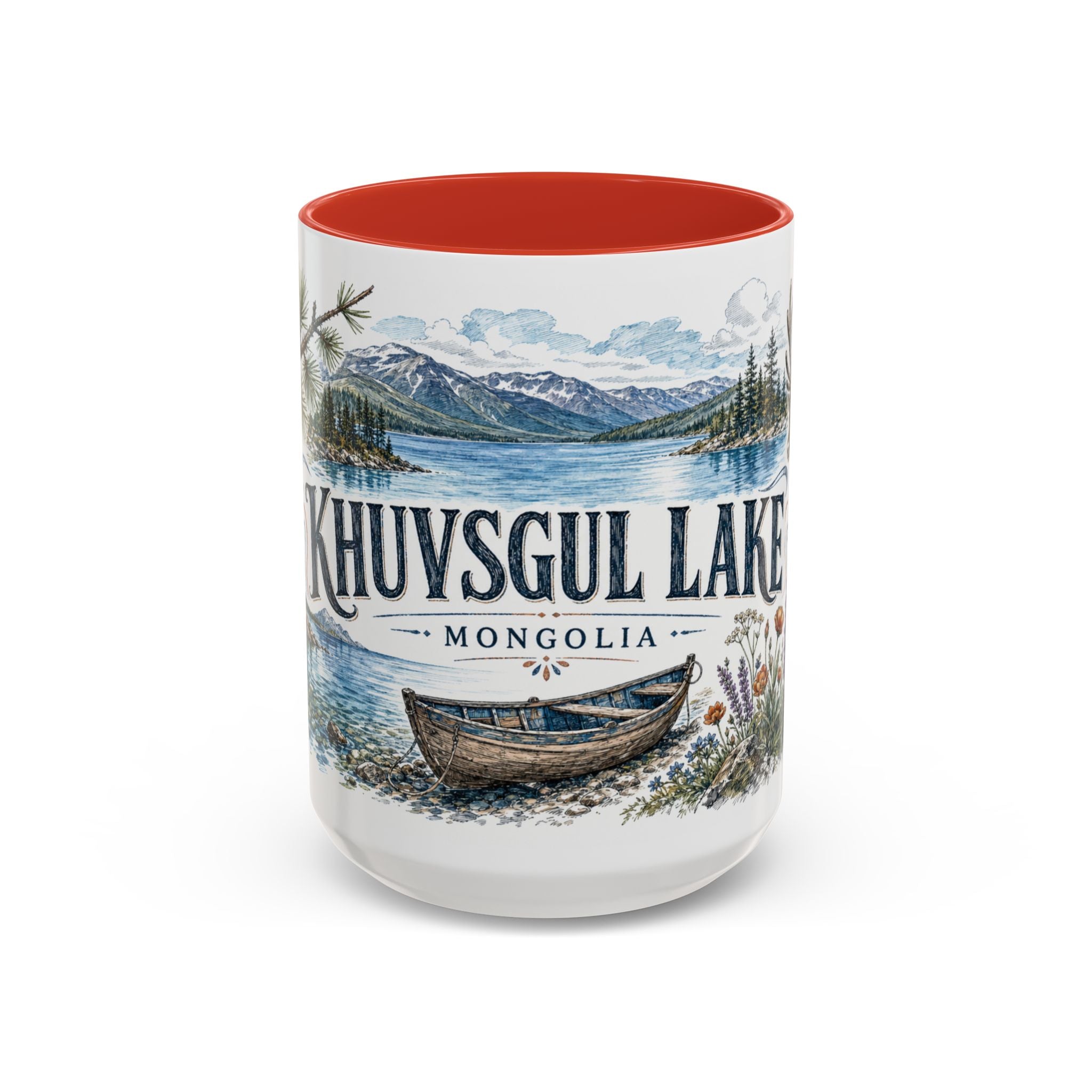 Khuvsgul Lake Mug, Mongolia Travel Souvenir, Bucket List Gift, Accent Ceramic Coffee Mug 11oz 15oz