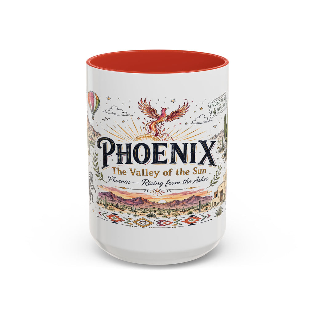 Phoenix Coffee Mug | Arizona Souvenir City Gift | Accent Color Ceramic 11oz 15oz