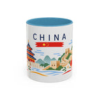 China Coffee Mug | Travel Souvenir Accent Mug | Country Gift Ceramic Cup 11oz 15oz