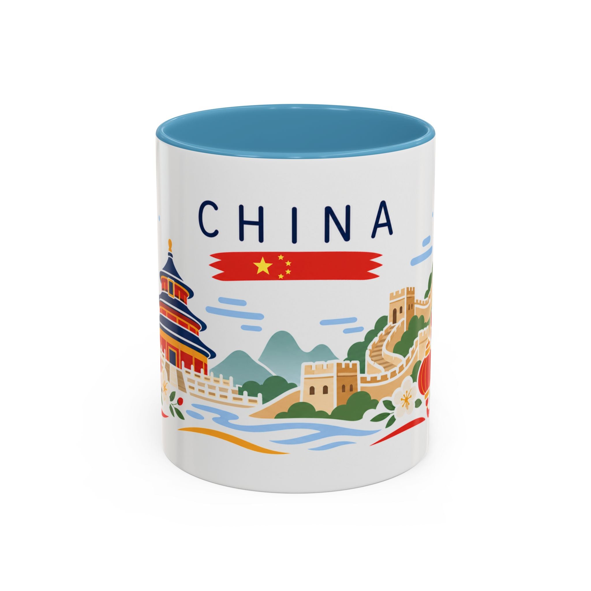China Coffee Mug | Travel Souvenir Accent Mug | Country Gift Ceramic Cup 11oz 15oz