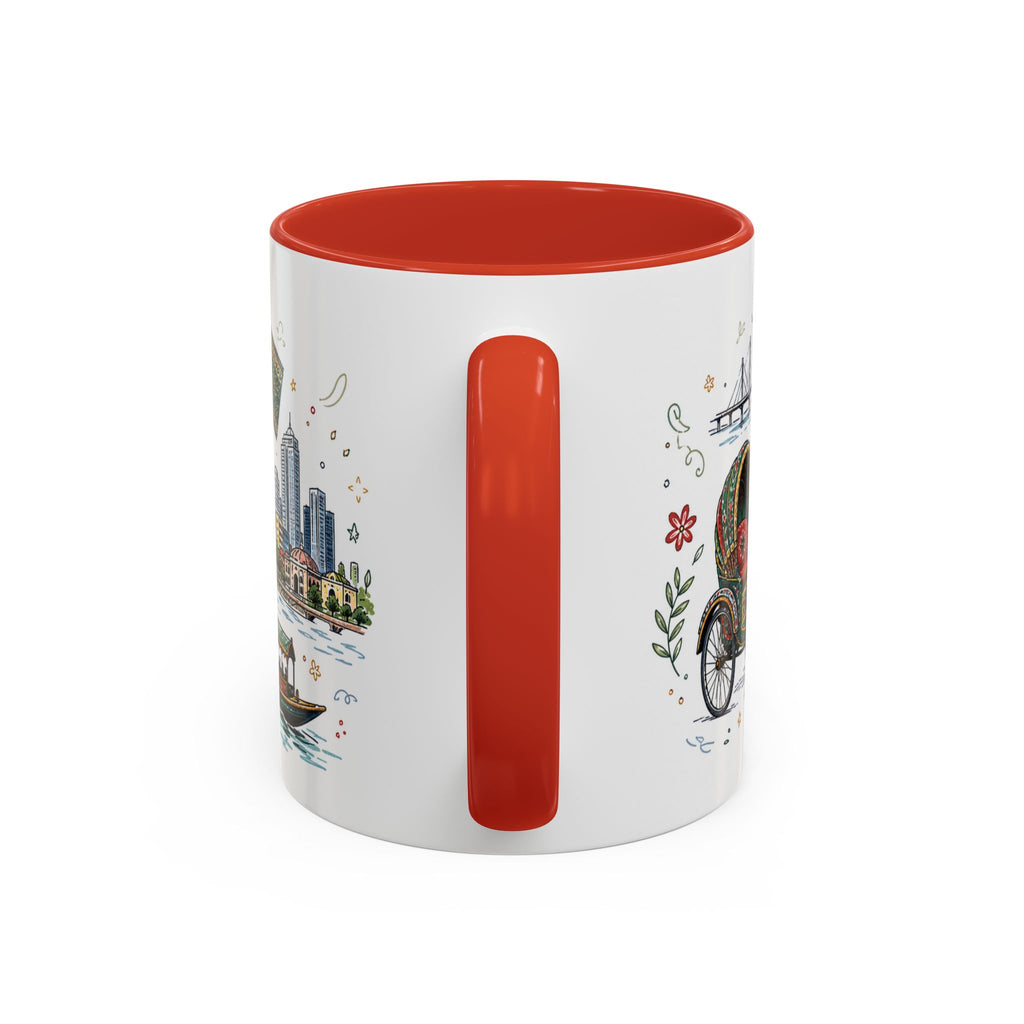 Dhaka Coffee Mug | Bangladesh Souvenir Travel Gift | Accent Color Ceramic 11oz 15oz