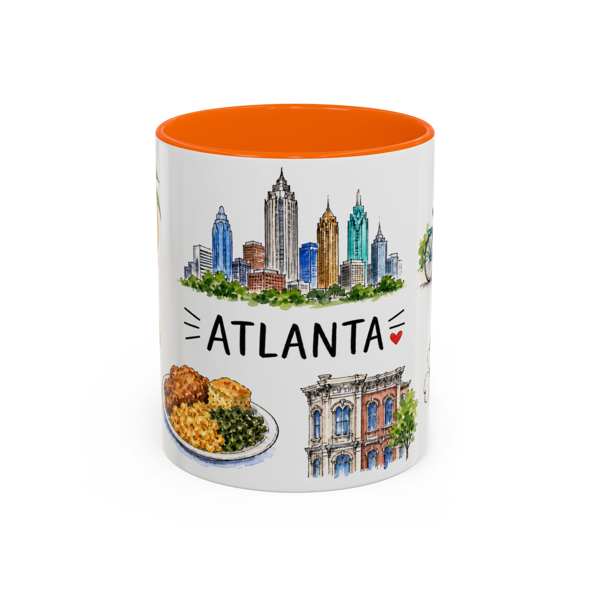 Atlanta Illustrated Travel Mug | City Souvenir Accent Coffee Mug | 11oz 15oz Ceramic Cup