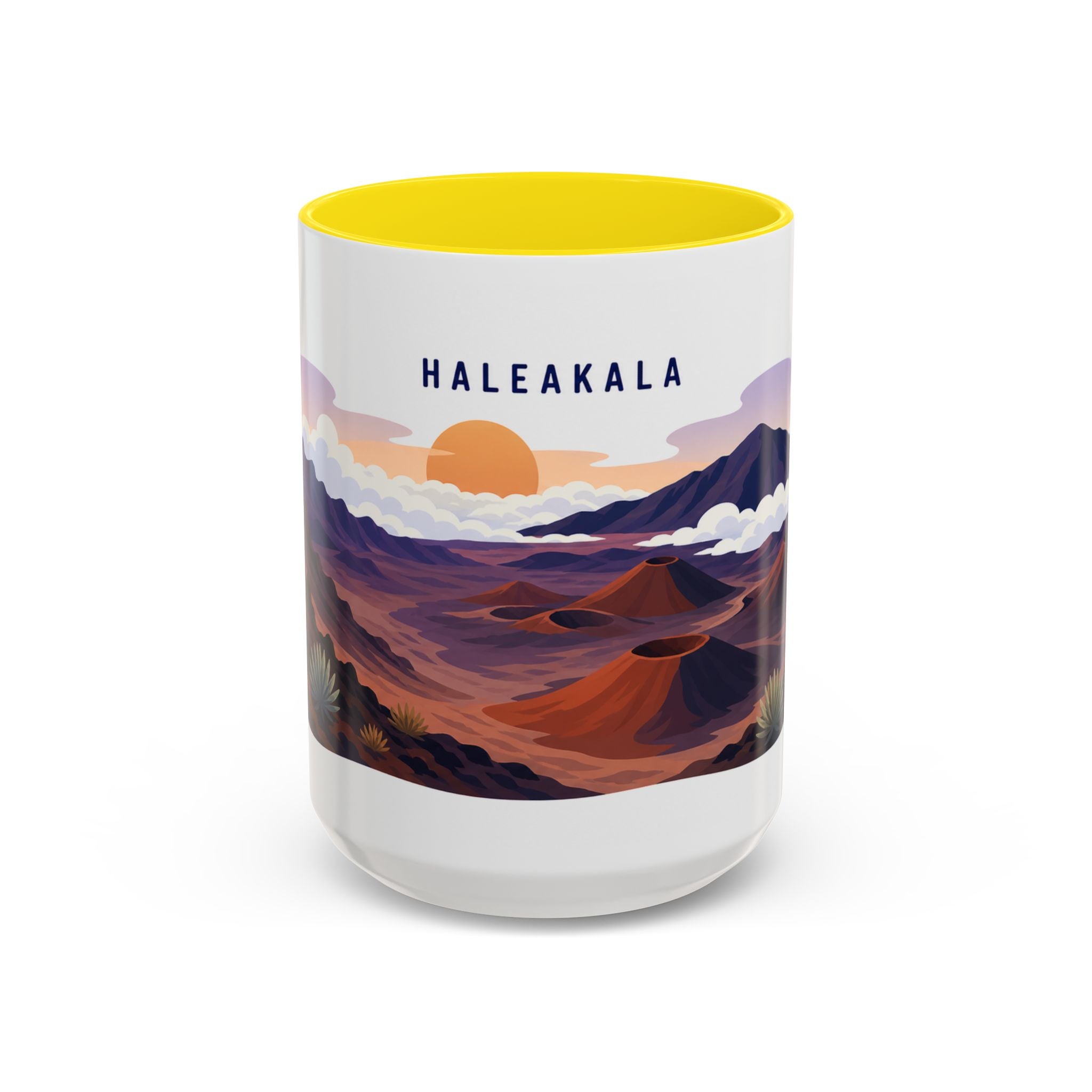 Haleakala National Park Coffee Mug | Solid Color Block Park Souvenir | 11oz 15oz Accent Mug