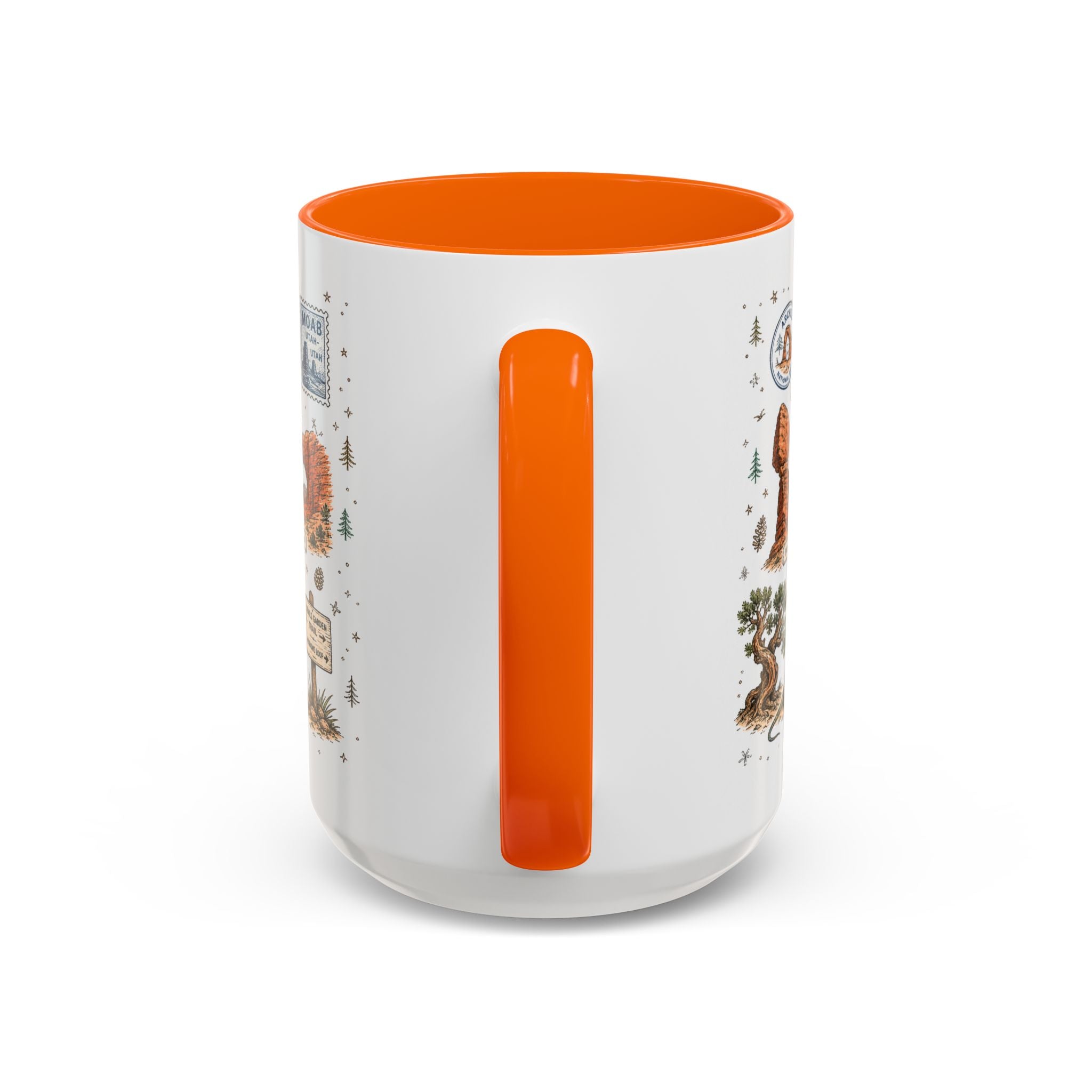 Arches Coffee Mug | National Park Hiking Utah Gift | Accent Color Ceramic 11oz 15oz